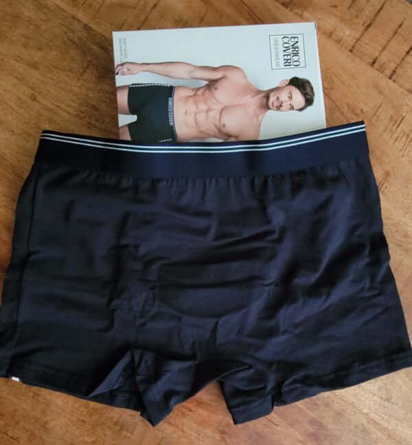 Enrico Coveri set van 3 stuks katoenen heren boxer in kleuren Blauw - Zwart - Wit of Grijs MAAT S - Afbeelding 8