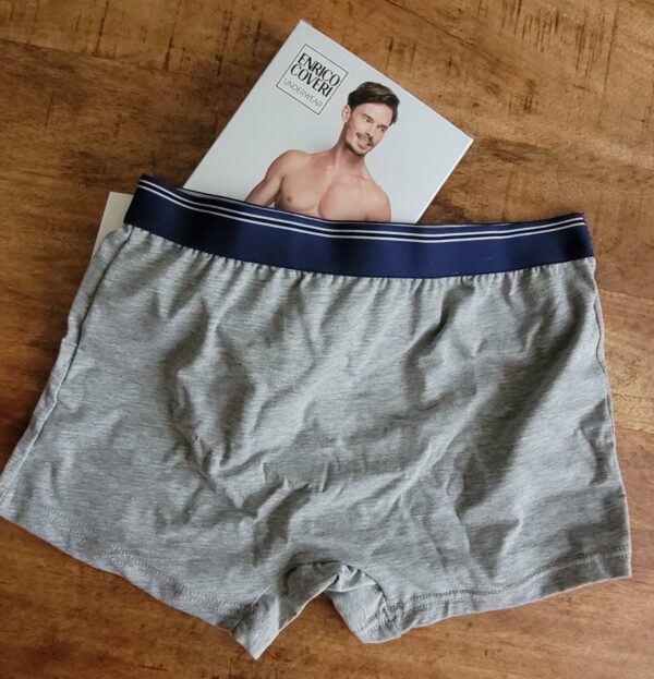 Enrico Coveri set van 3 stuks katoenen heren boxer in kleuren Blauw - Zwart - Wit of Grijs MAAT S - Afbeelding 6