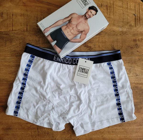 Enrico Coveri set van 3 stuks katoenen heren boxer in kleuren Blauw - Zwart - Wit of Grijs MAAT S - Afbeelding 5