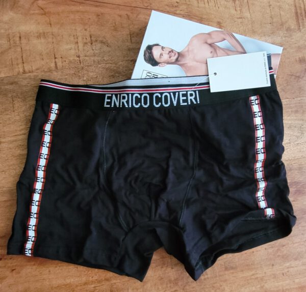 Enrico Coveri set van 3 stuks katoenen heren boxer in kleuren Blauw - Zwart - Wit of Grijs MAAT S - Afbeelding 3