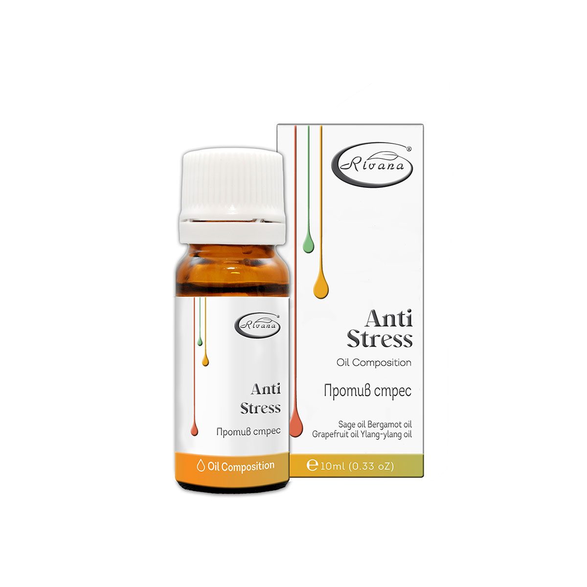 Biologische etherische olie compositie tegen Stres met bergamot en salie 10ml