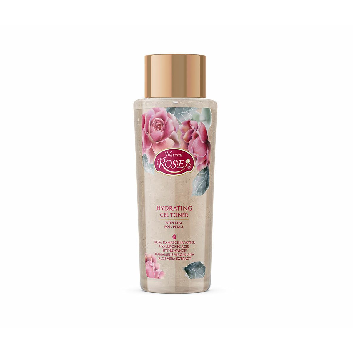 Natuurlijke rozen gel-tonic met Bulgaarse rozenblaadje en rozenwater - verheldert en kalmeer 375ml