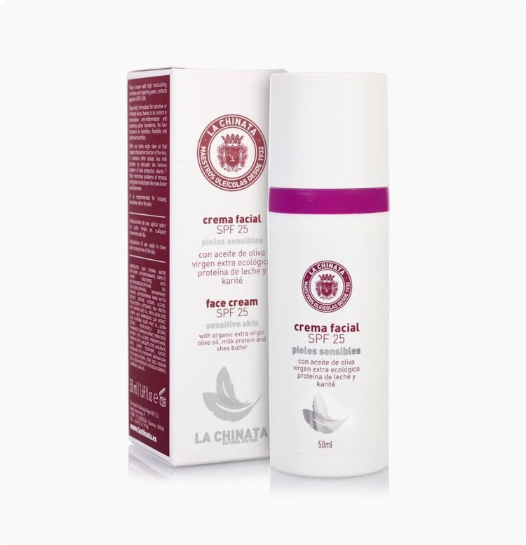 LaChinata natuurlijke Gezichtscrème met SPF25 voor gevoelige huid en huid met kanker - droog huid - zon 50ml