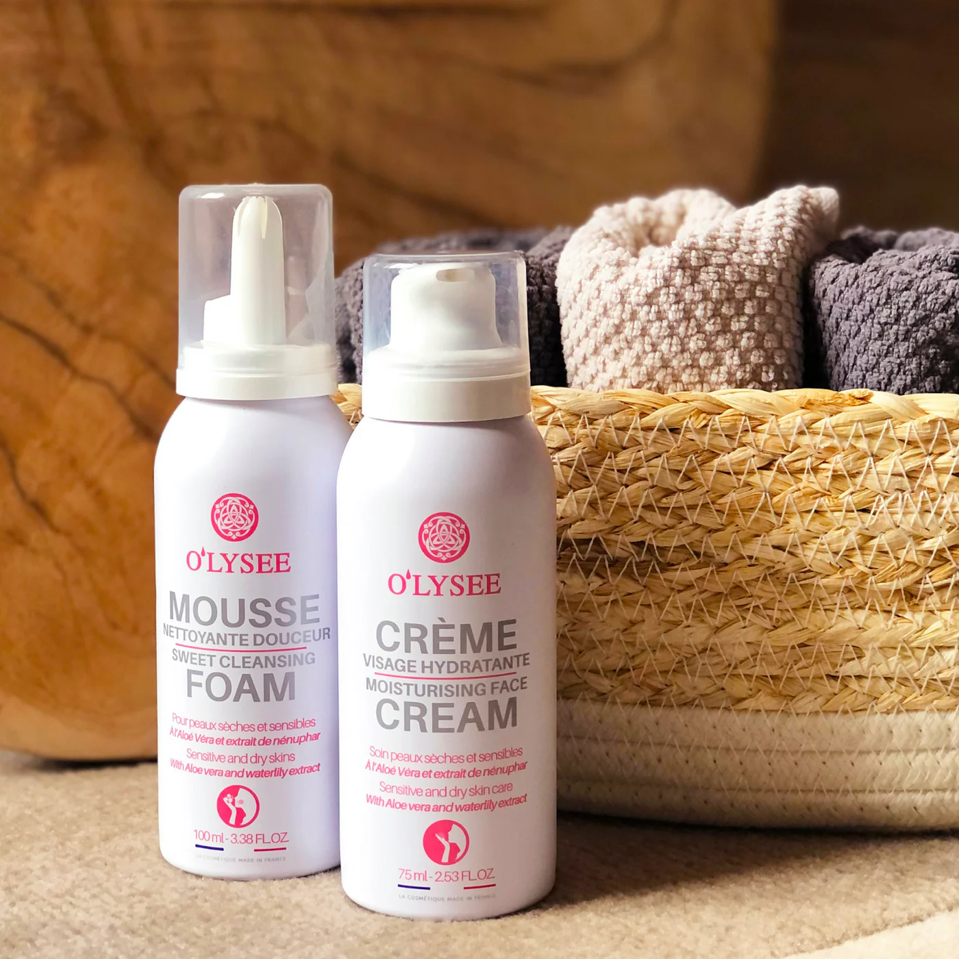 Biologische hydraterende gezicht set - gezicht reiniger en creme - zuivert en hydrateert droge huid 2x75-100ml