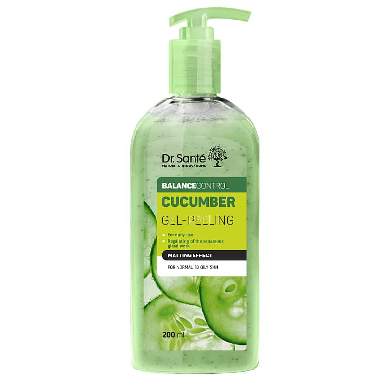 Natuurlijke Gezicht peelinggel - Matterend effect - Komkommer - groene thee - gezicht scrub 200ml