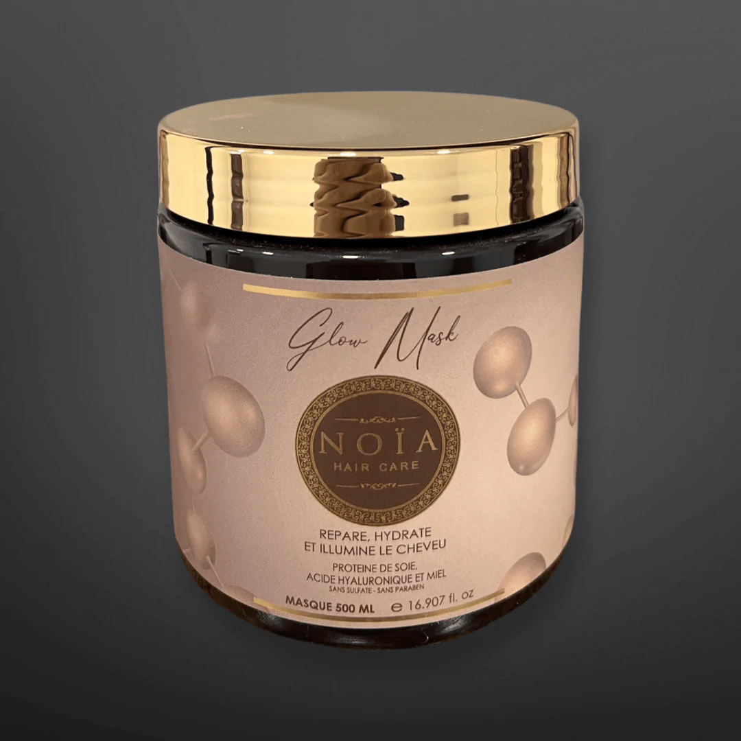 Noïa Luxe Professionele GLANS haar masker - Zijdeproteïne, Hyaluronzuur & Honing 500ml