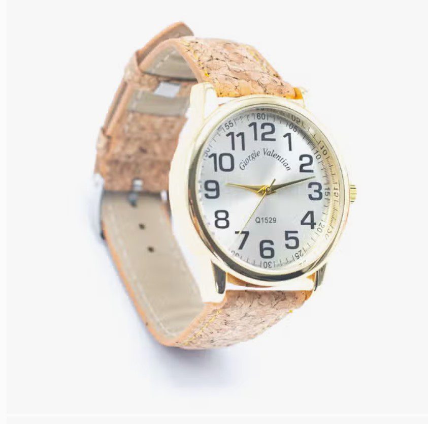 Ecologische Horloge met eerlijke kurk band voor dames, modehorloge - gouden horloge kast WA-398