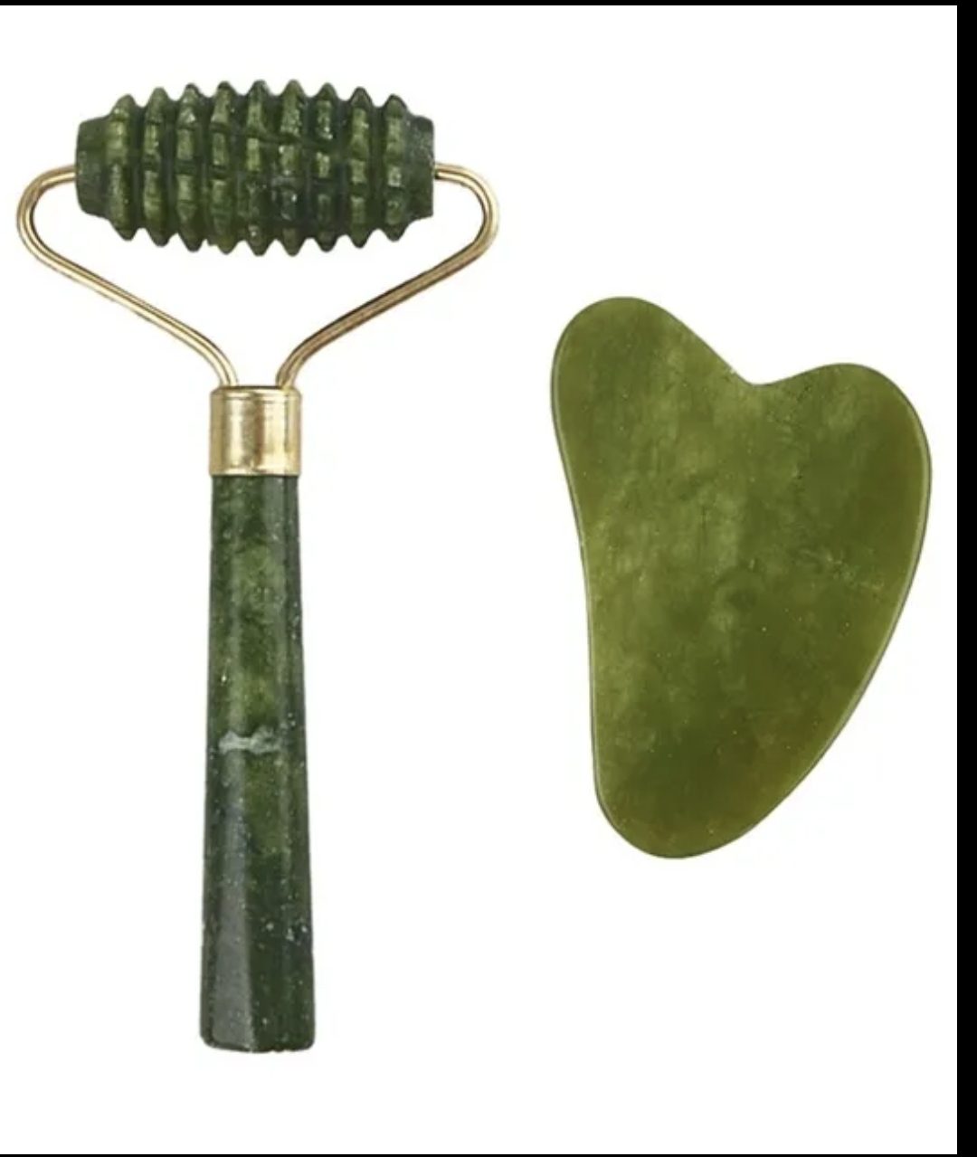 Jade Gua Sha en gezicht punt roller - gezicht massage - huid verjongen - anti-age - doorbloeding 2st