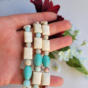 Howliet en Turkoois armband voor brede arm