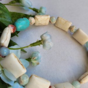 Howliet en Turkoois armband voor brede arm