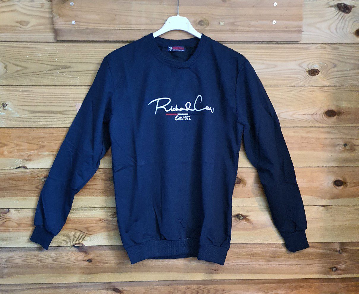 Katoenen heren - mannen top - sport top met lange mouwen in BLAUW kleur - maat L/XL