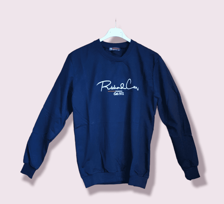 Katoenen heren - mannen top - sport top met lange mouwen in BLAUW kleur - maat L/XL