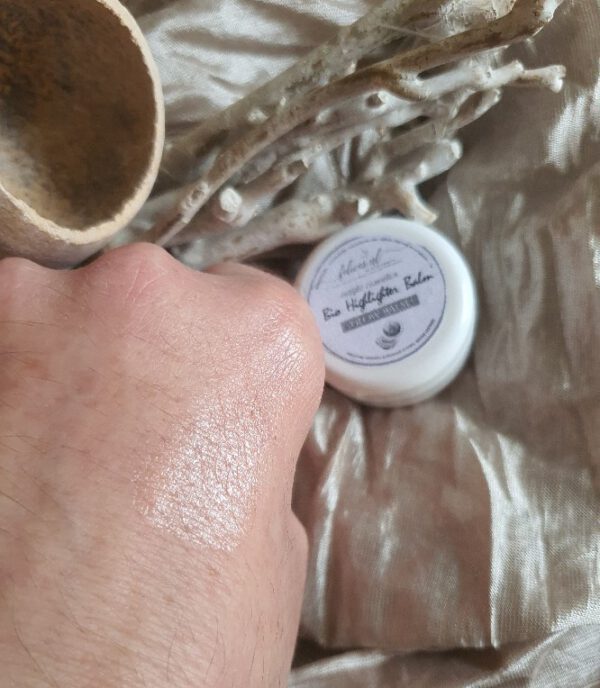 Biologische balsem highlighter - wangen - ogen - lippen - met cacao boter 25ml - Afbeelding 2