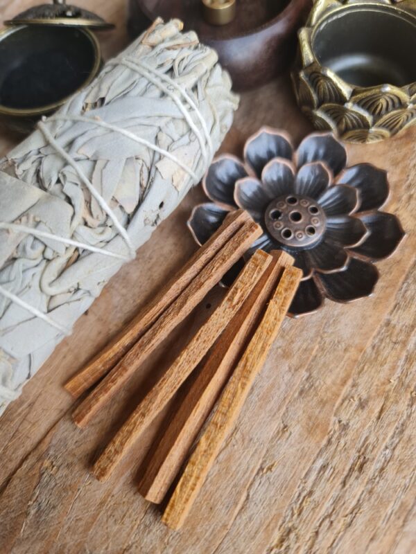 6 gelige set met insence wierrook houders - salie smudge bundel - 5 sandelhout stokjes - kusige huis - Afbeelding 7