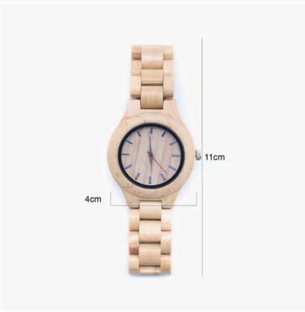 Houten horloge, handgemaakt - dames vintage quarts, eco houten polshorloge WA-308 - Afbeelding 4