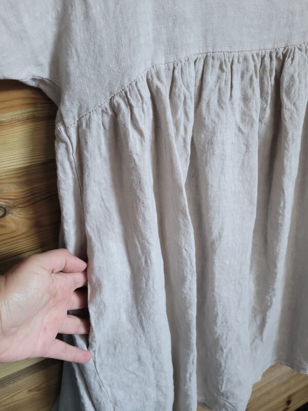Comfortabele linnen jurk met zakken en raglan mouw , kleur KHAKI, maat 44 - Afbeelding 6