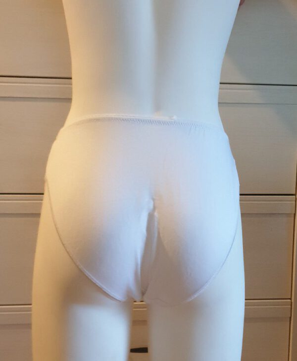 Set van 2 stuks Italiaanse slip in WIT kleur, katoen, met kant en hoge talie Maat XL/46 - Afbeelding 4