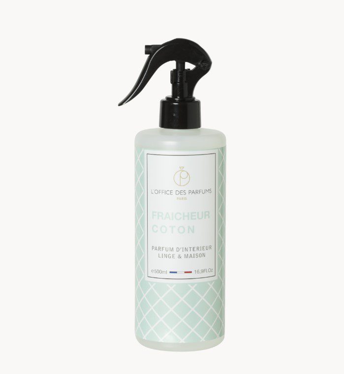 Biologische Franse Interieur Spray - Linnen spray - KATOEN FRISHEID - amandel - bloemig - muskus 500ml