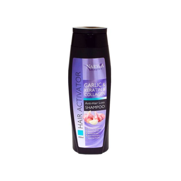 SHAMPOO VOOR HAARGROEI KNOFLOOK, KERATINE EN COLLAGEEN, 450ml