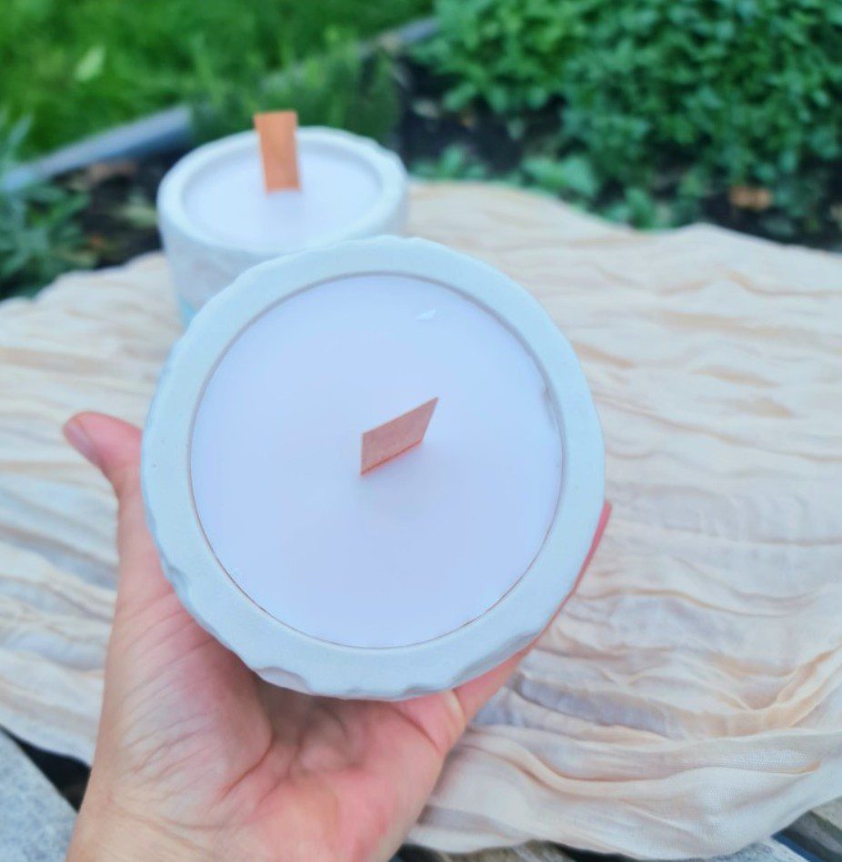 Handgemaakte kaarsen van soja wax - gips bredere pot- oriëntaalse en intense geur - 200gr - Afbeelding 3