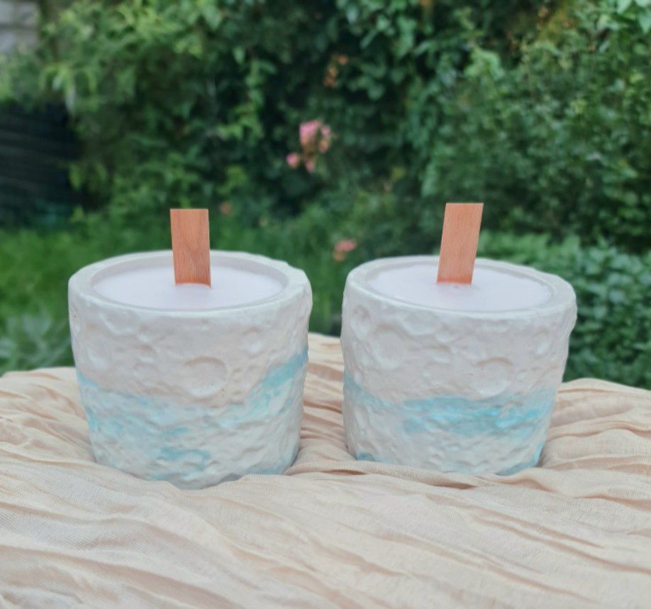 Handgemaakte kaarsen van soja wax - gips bredere pot- oriëntaalse en intense geur - 200gr - Afbeelding 2