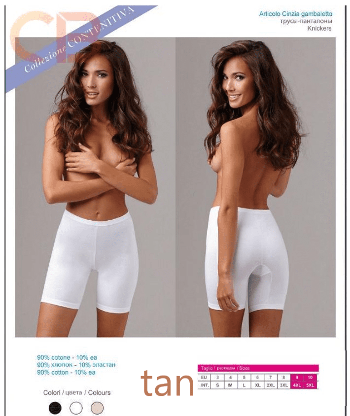 Katoenen korte legging in TAN kleur met zachte elastische talie maat 4XL/5XL