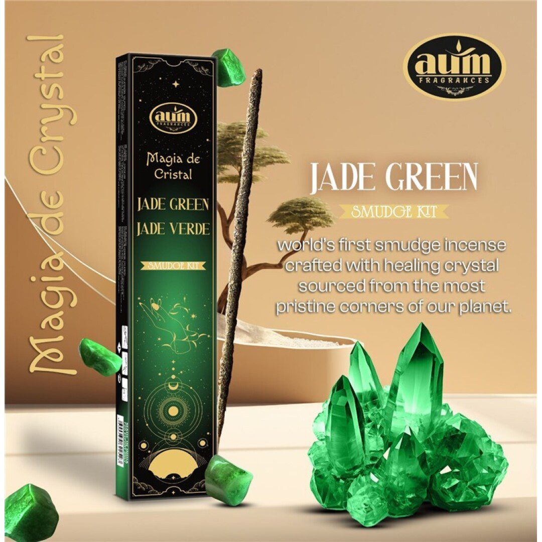 2 pakketen Handgemaakte wierook sticks met GROENE JADE edelsteen gratis - gezondheid - harmonie - 20gr