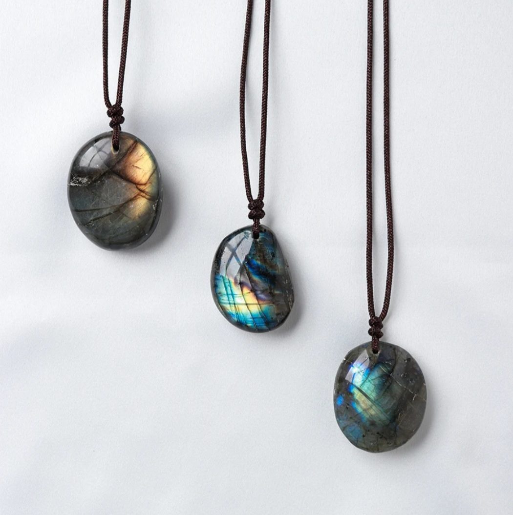 Handgemaakte Edelsteen ketting van Labradoriet - geschikt voor mannen en vrouwen - Afbeelding 3