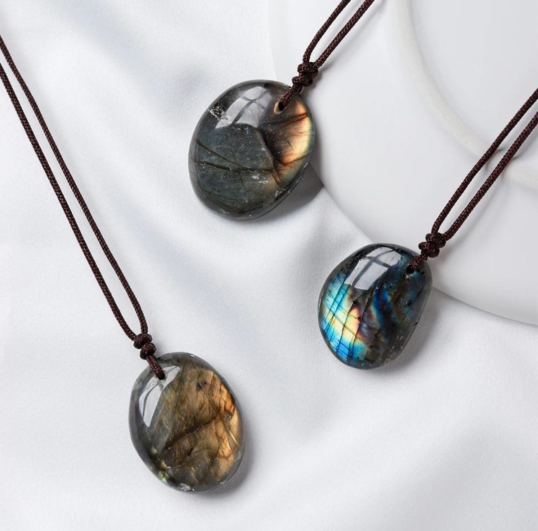 Handgemaakte Edelsteen ketting van Labradoriet - geschikt voor mannen en vrouwen - Afbeelding 5