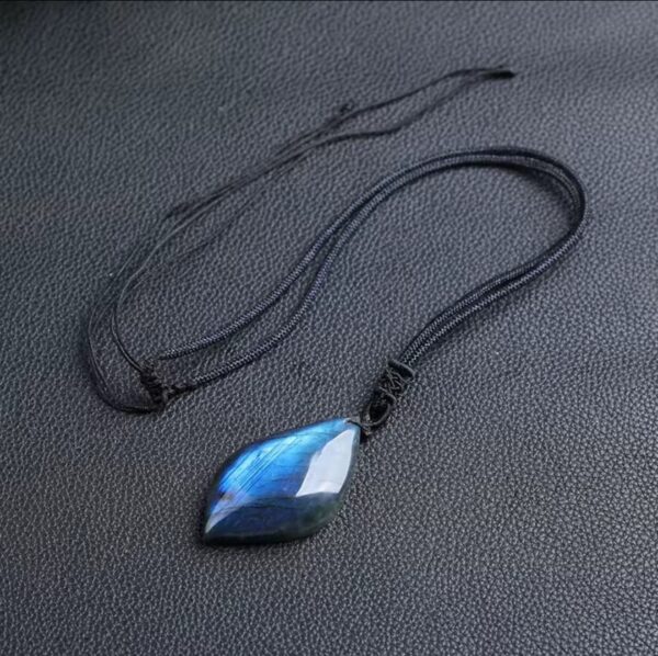 Handgemaakte edelsteen ketting met ruwe geometrisch Labradoriet - voor heren en vrouwen 1st