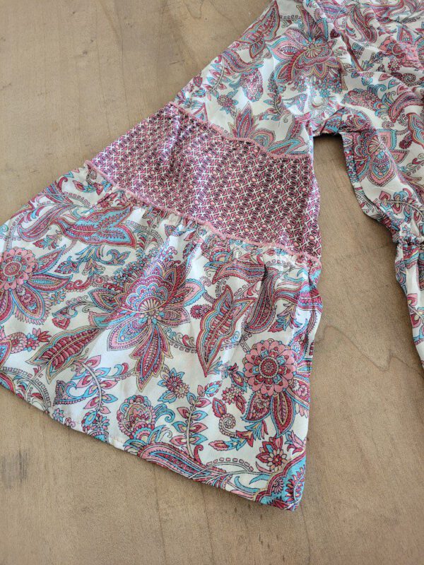 Maxi boho jurk, brede mouwen en a-line, ROOD, luchtige zomer jurk Maat S/M - Afbeelding 3
