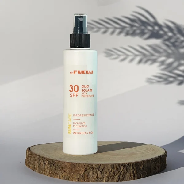 Dr Fukuj zonneolie voor lichaam - spf30 - hoge bescherming - waterdicht - geurvrij - 200ml