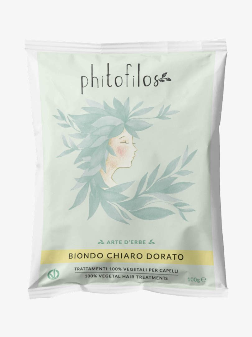 Phitofilos biologische henna verf poeder LICHT GOUD BLOND - Biondo chiaro dorato 100g - Afbeelding 4