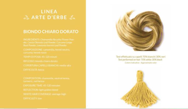 Phitofilos biologische henna verf poeder LICHT GOUD BLOND, 100g - Afbeelding 2