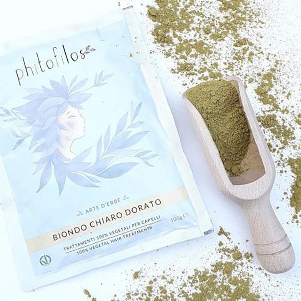 Phitofilos biologische henna verf poeder LICHT GOUD BLOND - Biondo chiaro dorato 100g