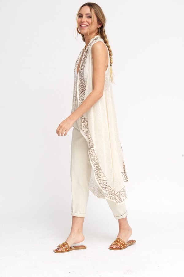Katoenen doorzichtige kimono voor zomer dagen - doorzichtig - diverse kleuren maat 38 - Afbeelding 2