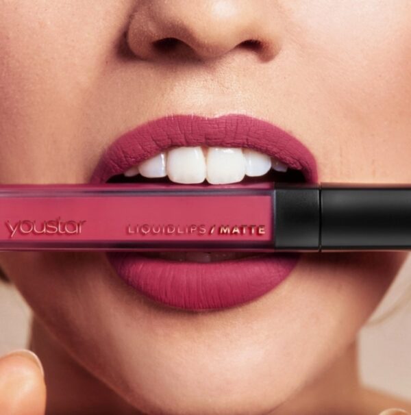 Natuurlijke LIQUIDLIPS Fluïde Lipstick MAT perfecte dekking en langdurige intensieve kleur - 06 - Bordeaux 6ml - Afbeelding 4
