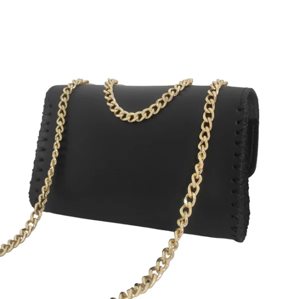 Eco gerecycled leer hand tas - voorgevormd - goeden ketting schouder riem - roze lux patroon - Afbeelding 4