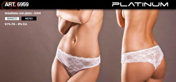 Magic Dream Italiaanse dames Braziliaanse slip, string, kant, ZWART, Maat S