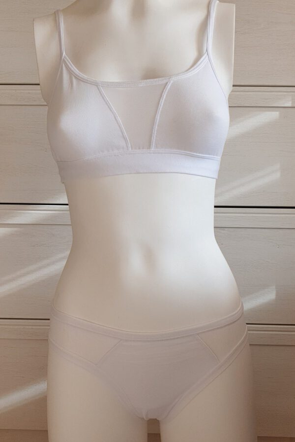 Italiaanse sport lingerie set, sport beha en slip, WIT, Maat L - Afbeelding 2