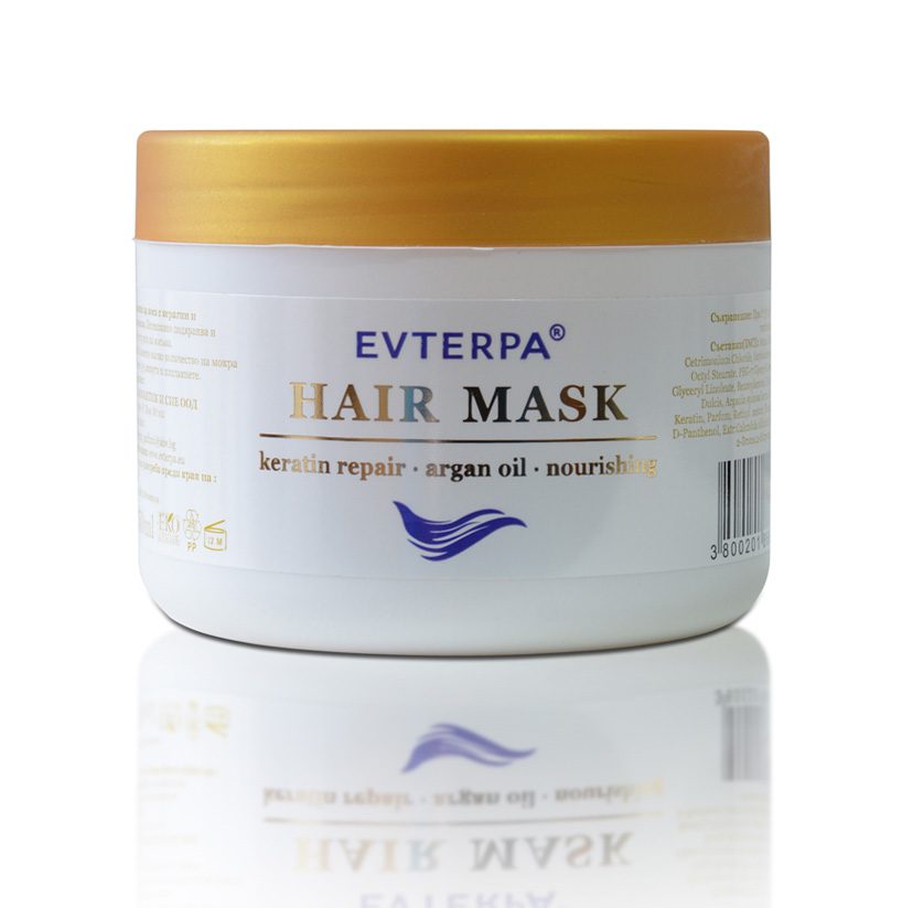 Lekkere Haar masker met keratine en arganolie - beschadigd haar - brengt glans en versterkt haar 350ml