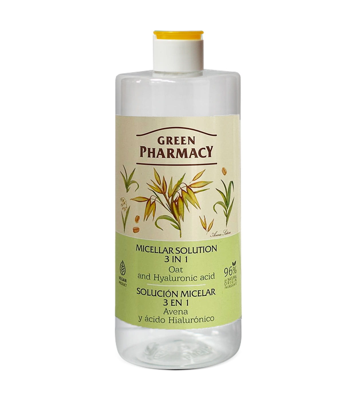 Zeer milde Micellaire Fluid 3in1 Haver en Hyaluronzuur - toner - make-up remover 500ml