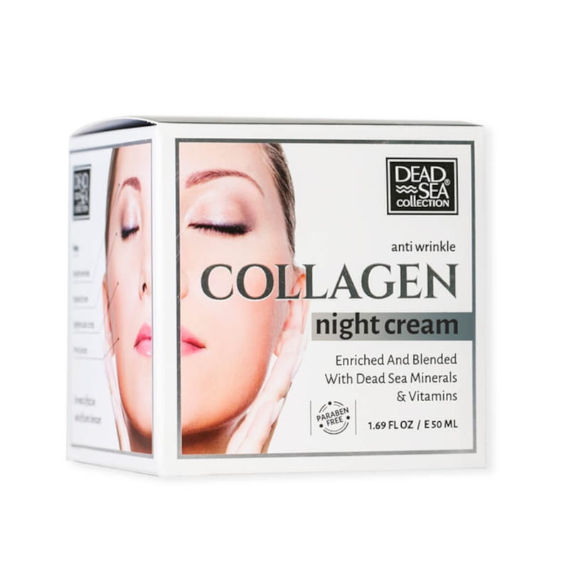Dode zee mineralen Collageen Nacht Gezicht creme - direct uit Israël - hyaluronzuur - shea - kurkuma- verjongt 50ml