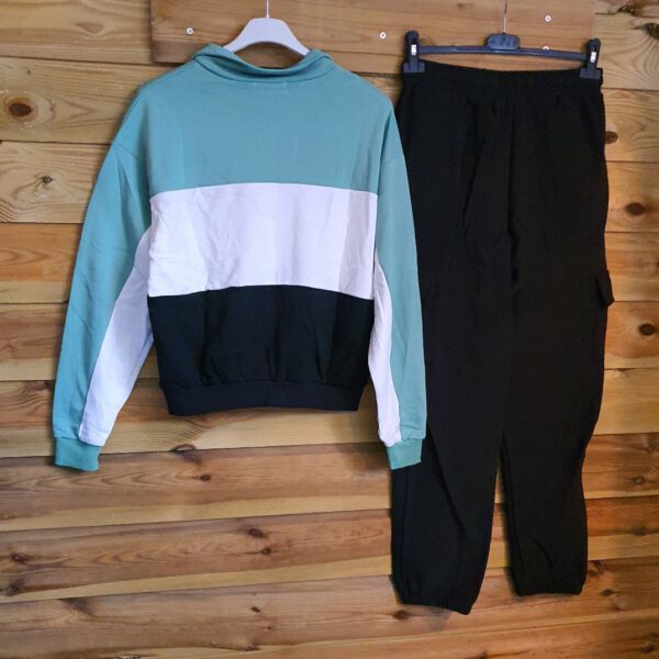 Dames sportpak set van broek en sweater- zijzakken - thuispak - training - rits - Maat 38/40 - Afbeelding 8