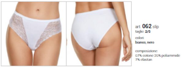 2 stuks Elegante katoenen slip van kant - achterkant puur katoen - stretch dames slip in WIT, Maat 36-38 - Afbeelding 2
