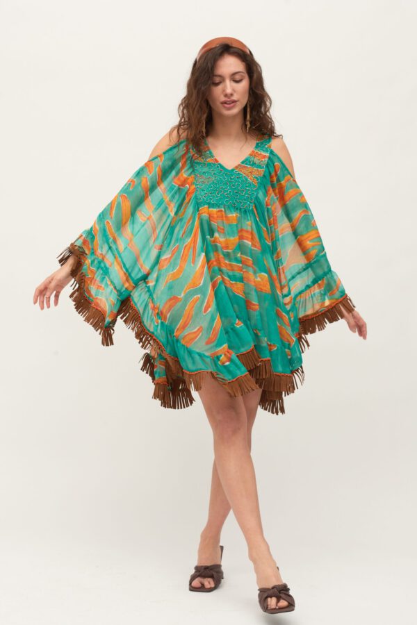 Luchtige strand pareo, wijde blouse in vrije maat