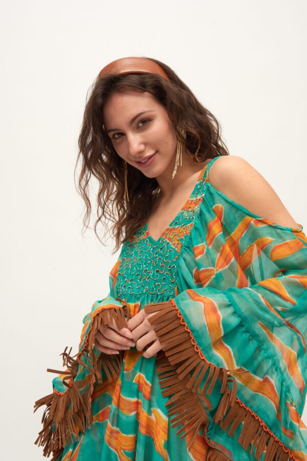 Luchtige strand pareo, wijde blouse in vrije maat - Afbeelding 5