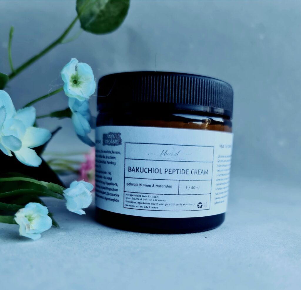 Biologische gezicht creme met peptides en bakuchiol - botox - lift de huid - strakke huid 60ml