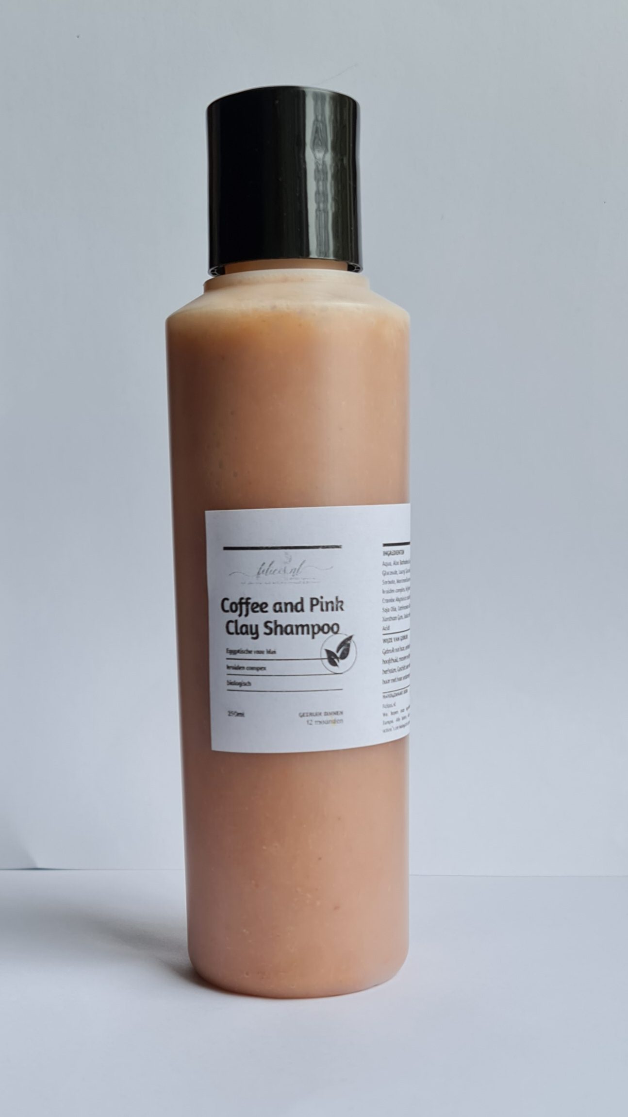Biologische handgemaakte koffie en roze klei shampoo - detox - ontgiftend - kruiden complex 250ml - Afbeelding 2
