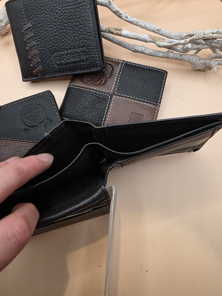 100% leren Portemonnee voor mannen - diverse modellen - zonder sluiting - Afbeelding 4